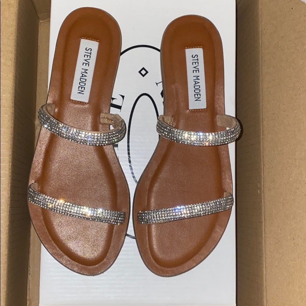 Brand new, never been worn rhinestone sandals